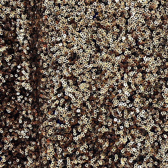 💛 Gold Sequin Crop Top with Royal Blue Lining - Picture 2 of 2